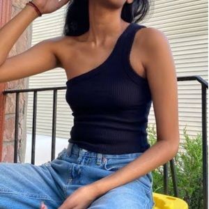 UO Ribbed one shoulder tank